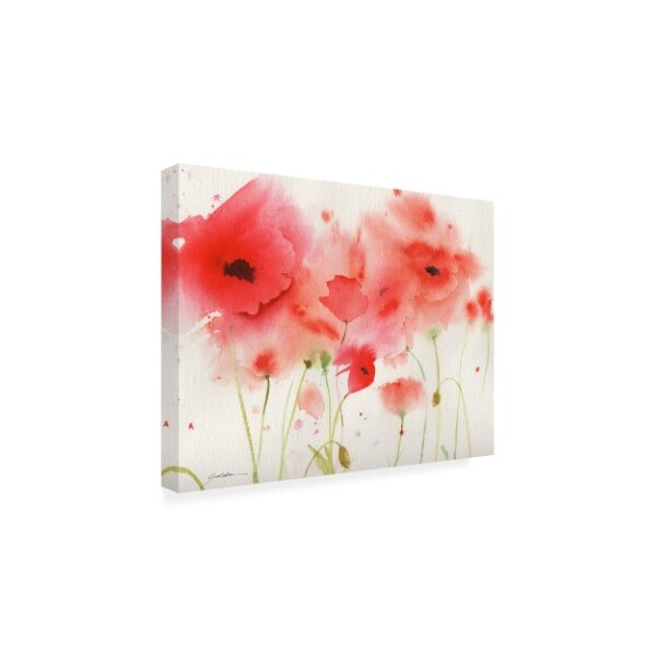 Sheila Golden 'Red Poppies Over White' Canvas Art,35x47